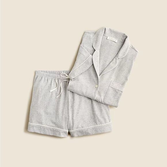 NWT J CREW Dreamy cotton-blend pajama short set in Geather Grey - Picture 5 of 7